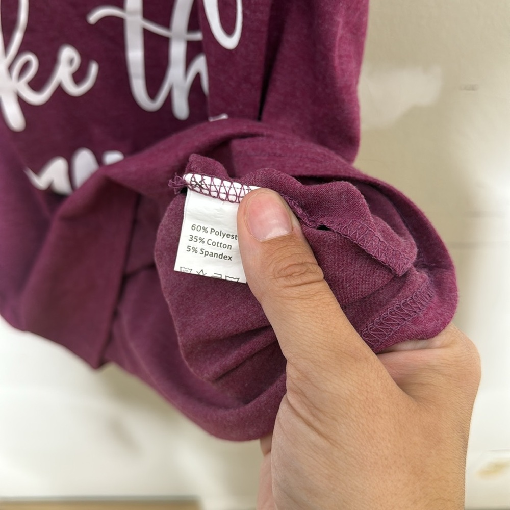 Women's Maroon White "I woke up like this #married" Poly Blend Tank Top - Picture 5 of 7